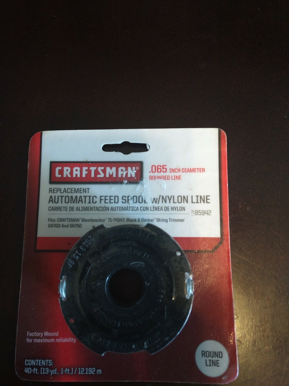 craftsman replacement automatic feed spool w/nylon line .65 inch 71-74547 85942