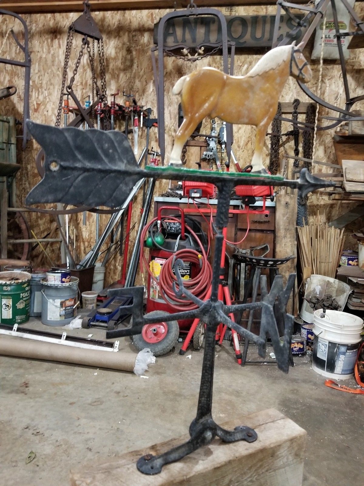 Vintage Metal Draft Horse Weather Vane.
