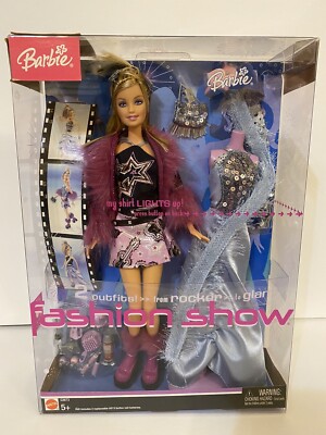 2004 Mattel FASHION SHOW BARBIE from Rocker to Glam 2 Outfits NEW IN BOX