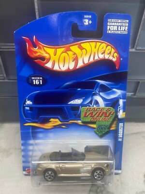 2002 Hot Wheels Mainline/Collector #161 M ROADSTER Gold w/Chrome 5Dot Spokes