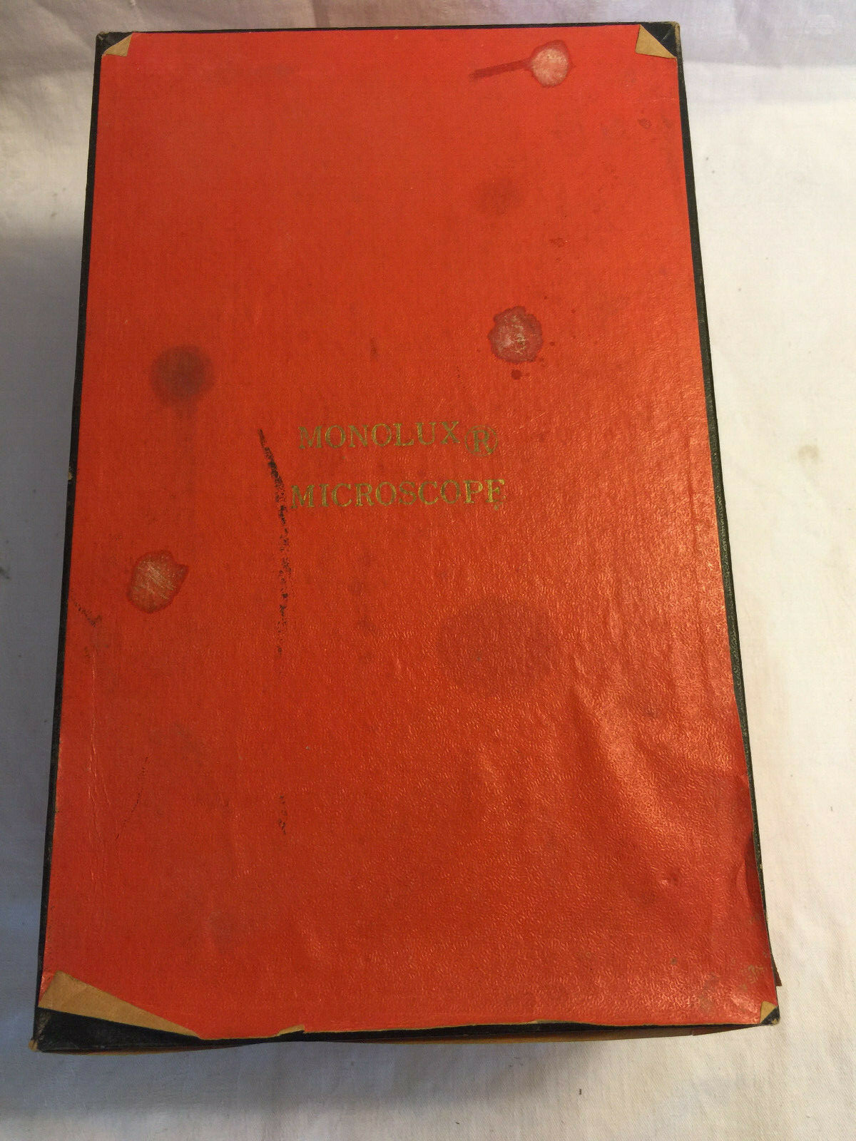 Vintage * MONOLUX QUALITY MICROSCOPE * 100x - 750x No. 6030 ** w/ wooden case