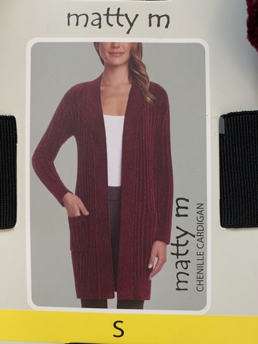 Matty M Womens Chenille Duster Cardigan Sweater Red Small eBay