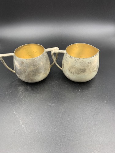 VINTAGE EMPIRE CRAFTS QUADRUPLE PLATE SILVER PLATE CREAMER AND SUGAR