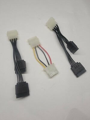 IDE/Molex 4-Pin Male To Serial ATA SATA 15-Pin Female Power Adapter Cable 3pcs