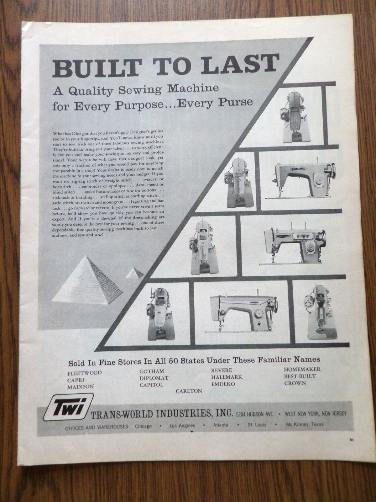 1963 Dior Sewing Machines Ad Built to Last | eBay