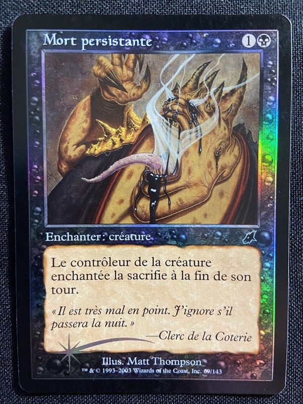Carte Magic Foil Premium Edition FlÃ©Au Fr Mort Persistante Sort Noir Solidexc