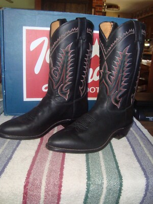 NEW Tony Lama Mens Boots Black Sundance 12D w/Box