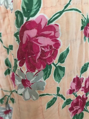 Vintage Crib Quilt Hand Crafted/Vintage Fabrics/Roses 1940’s/Cutter? Or Repair