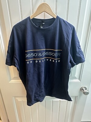 Gulfstream T Shirt Adult 2XL Blue Short Sleeve G650 G650ER 500 Delivered