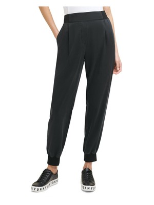 

DKNY Женские черные зауженные джоггеры со средней посадкой и карманами, Черный, P13KIJGT