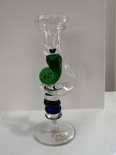 Hand Blown Glass Candle Holder- Czech Republic New In Box