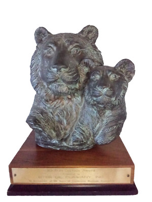 Statue TIGER ~ Resin/Clay for Exxon by E. Kaposta 1995 13 x 9 x 9 ( 17 lb ) NICE