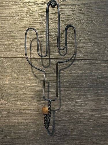 Versatile Charming Wall-Mounted Black Metal Cactus Shaped apron, key, towel Hook