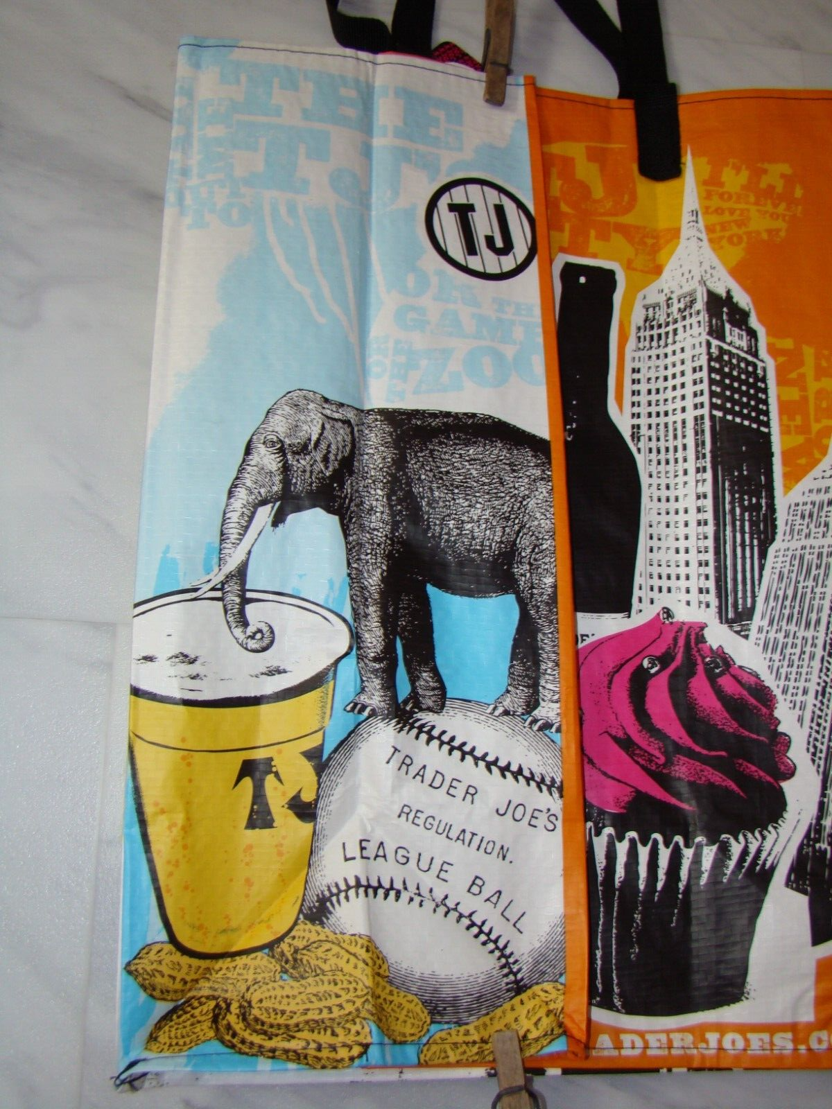 New Trader Joe's New York Brooklyn Bridge Baseball Reusable Bag Shopping Grocery