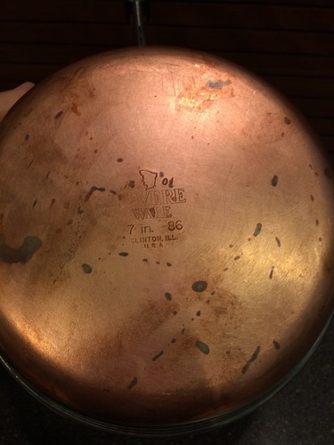 Vintage Revere Ware Copper Bottom Skillet 7