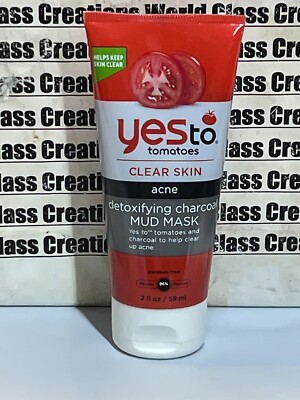 2 X YES TO TOMATOES CLEAR SKIN ACNE DETOXIFYING CHARCOAL MUD MASK - 2.0 OZ/59 ML
