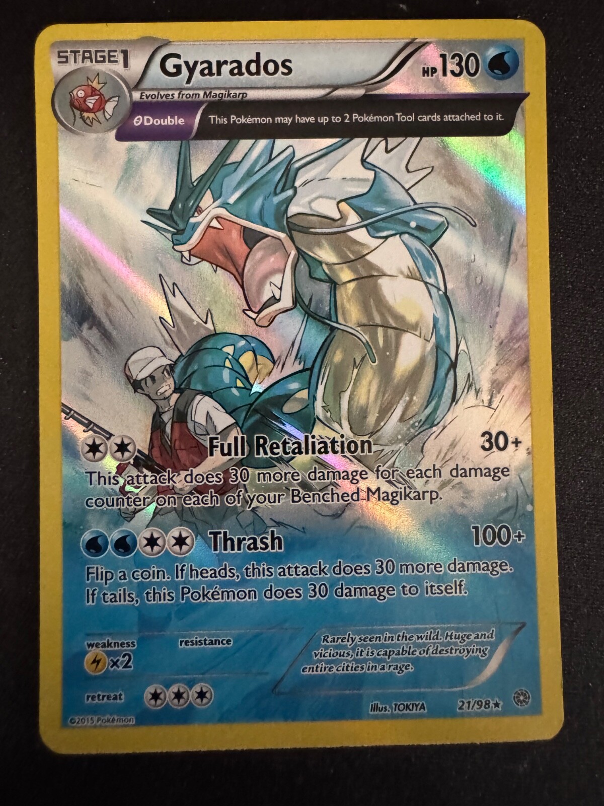 PSA10 2015 Pokémon XY Gyarados 21/98 Gyarados 21/98 XY-Ancient Origins 2015 Reverse Holo Full Art