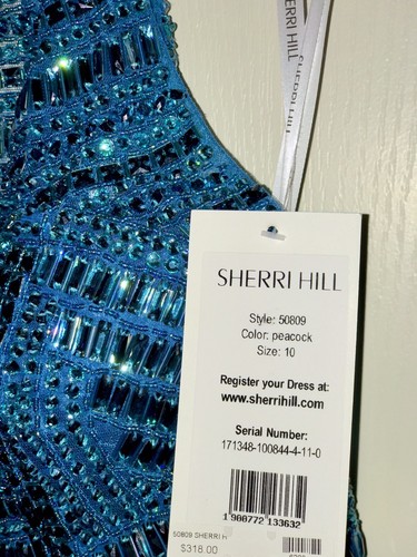 BRAND NEW 2 Piece Sherri Hill 50809 Pageant Prom Formal Gown Dress Sz 10 Peacock