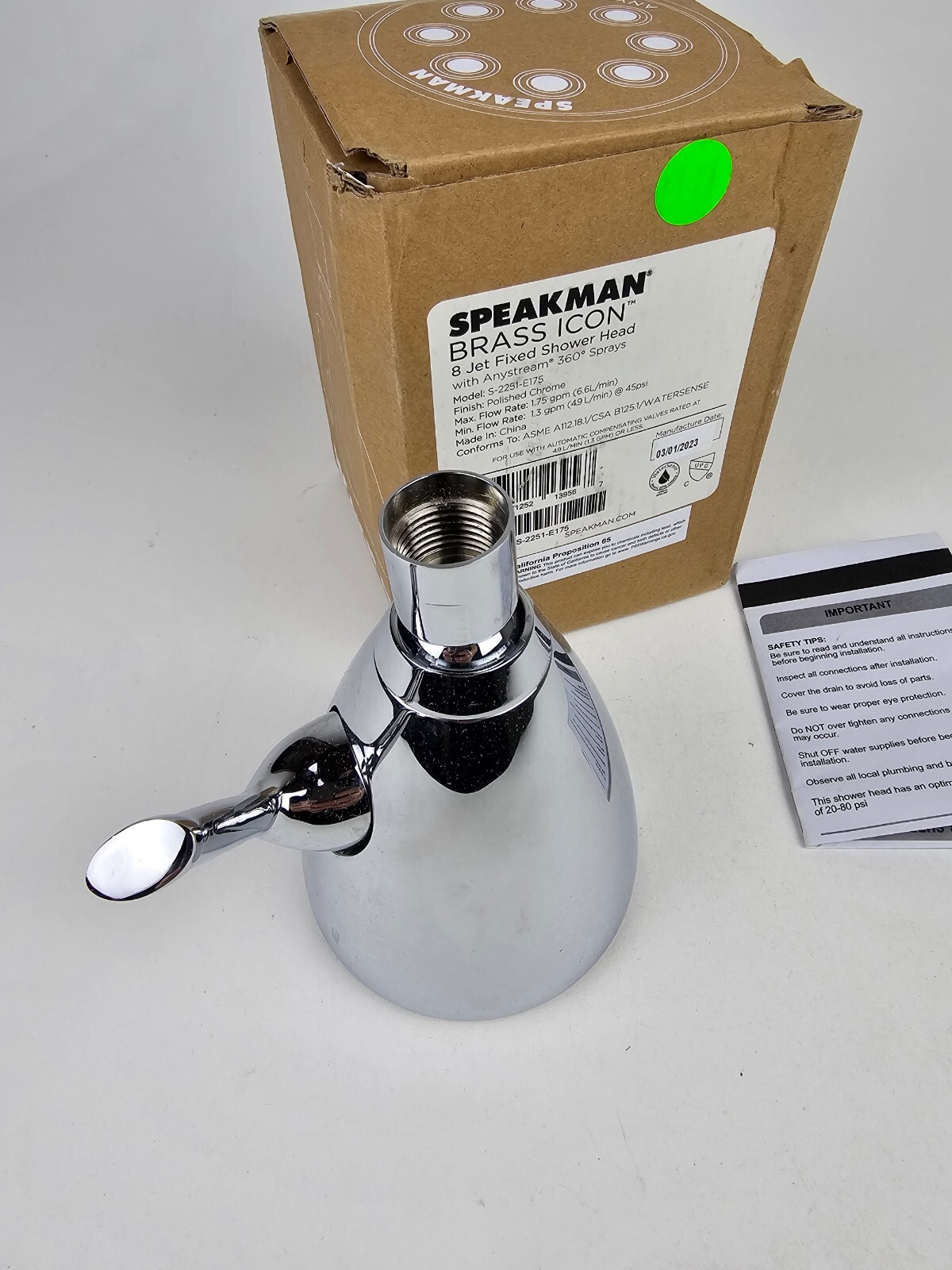 3-Spray 3.6 in. Speakman Icon Multi Function Shower Head Polished Chrome