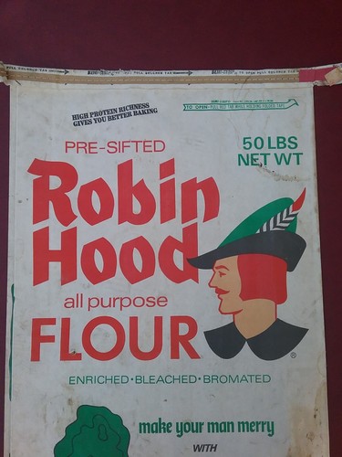 Vintage Robin Hood Flour Advertising Paper  Bag  Minneapolis MN