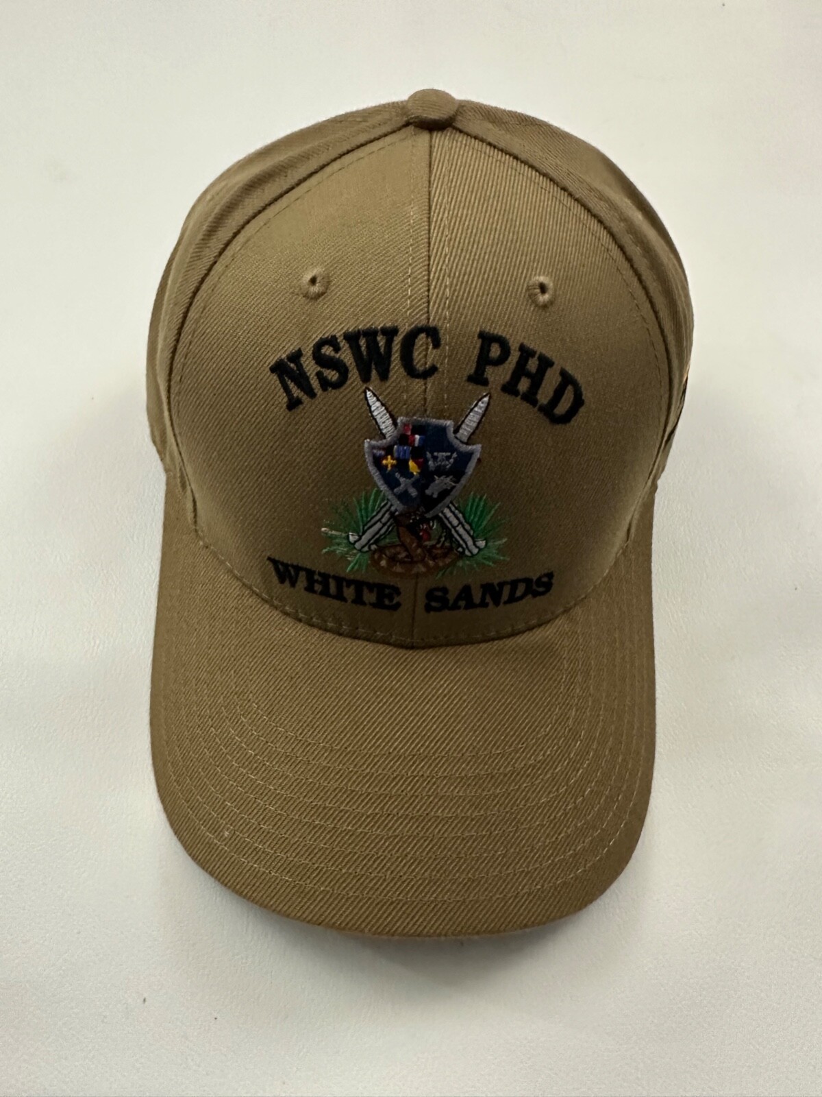 The Corps NSWC PHD White Sands Logo Beige Baseball Cap Hat