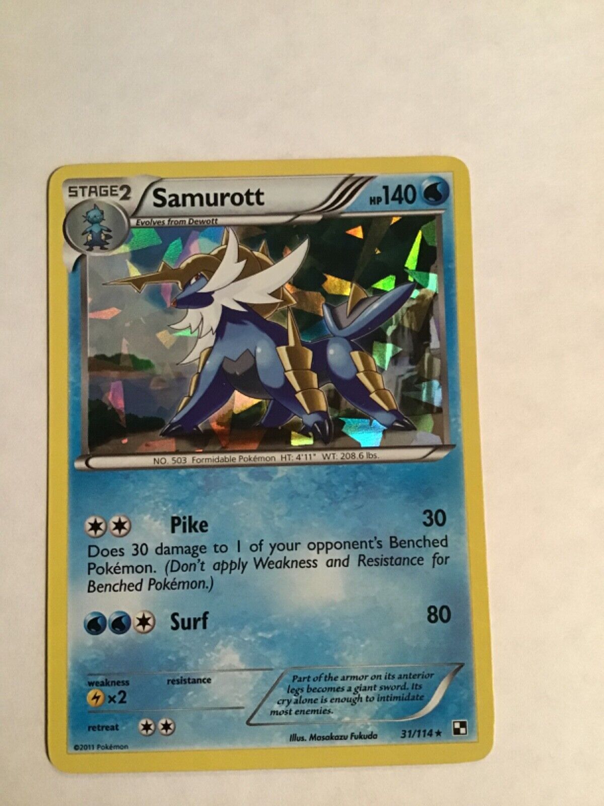 Pokemon Samurott 31/114 Holo Rare Black & White | eBay Pokemon Samurott 31/114 Holo Rare Black & White | eBay