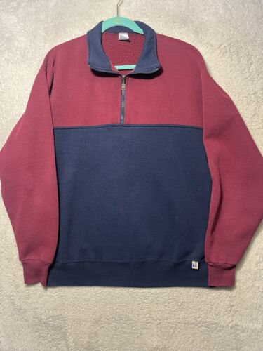 Vintage 90s Russell Athletic Q Zip Sweatshirt Sz XL USA Vintage 90s Russell Athletic Q Zip Sweatshirt Sz XL USA