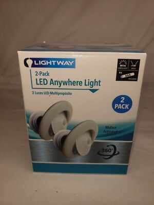 Lightway LED Anywhere Light 2 Pack Motion Activated