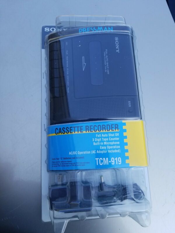 Sony TCM-919 Cassette Recorder Pressman Walkman NEW IN FACTORY SEAL LATE MODEL