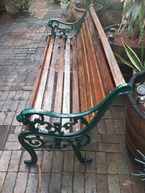 Rare Fully Restored Cast Iron Lion Head Outdoor Bench Seat . | Lounging