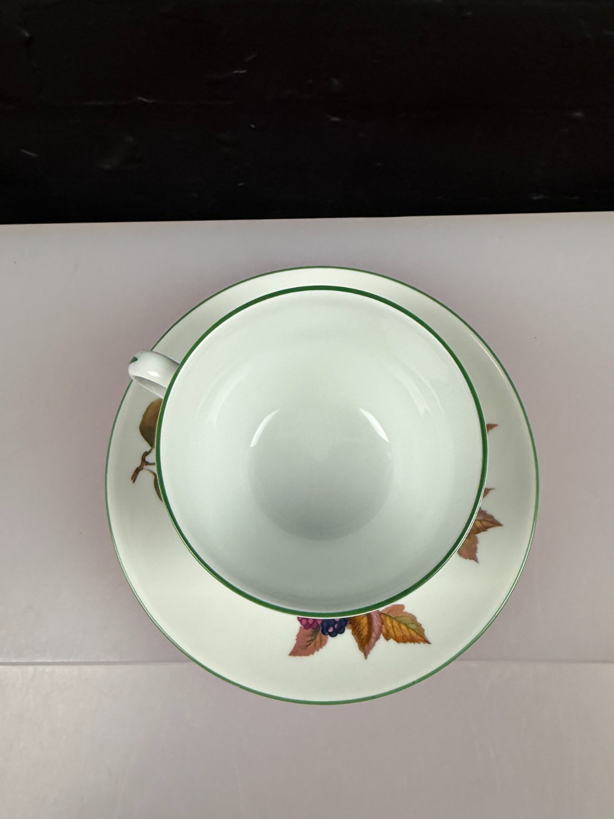 Royal Worcester Evesham Vale Breakfast Cup 4" Wide and Saucer Set