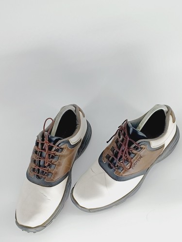FootJoy Golf Shoe Men's 10.5 White Brown Saddle Soft Spike 45516