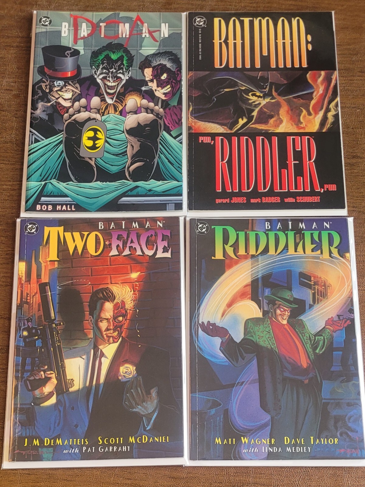 Batman TPB lot of 4. Riddler, Two Face, DOA, and Run Riddler