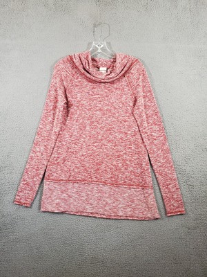 Freeloader Shirt Womens Small Red Cowl Neck Long Sleeve Lightweight Top USA Made
