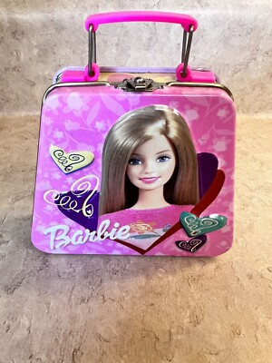 Vintage 2003 Hard to Find Barbie Micro Tin Candy Mini Suitcase Collectible