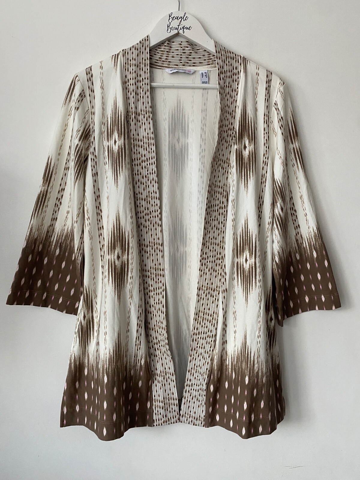 ISAAC MIZRAHI Live! Open Front Print Kimono / Cardigan - Picture 5 of 12