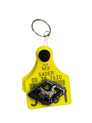 Arete De Vaca Llavero Con Concho Cattle Ear Tag Keychain Cowboy Western Keychain