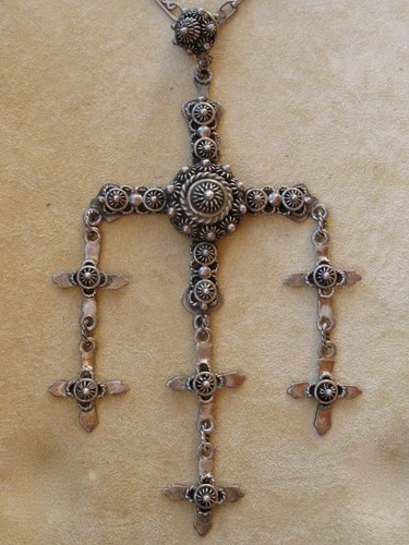 Rafael Dominguez vintage MEXICAN 925 SILVER cross NECKLACE EARRINGS RING set