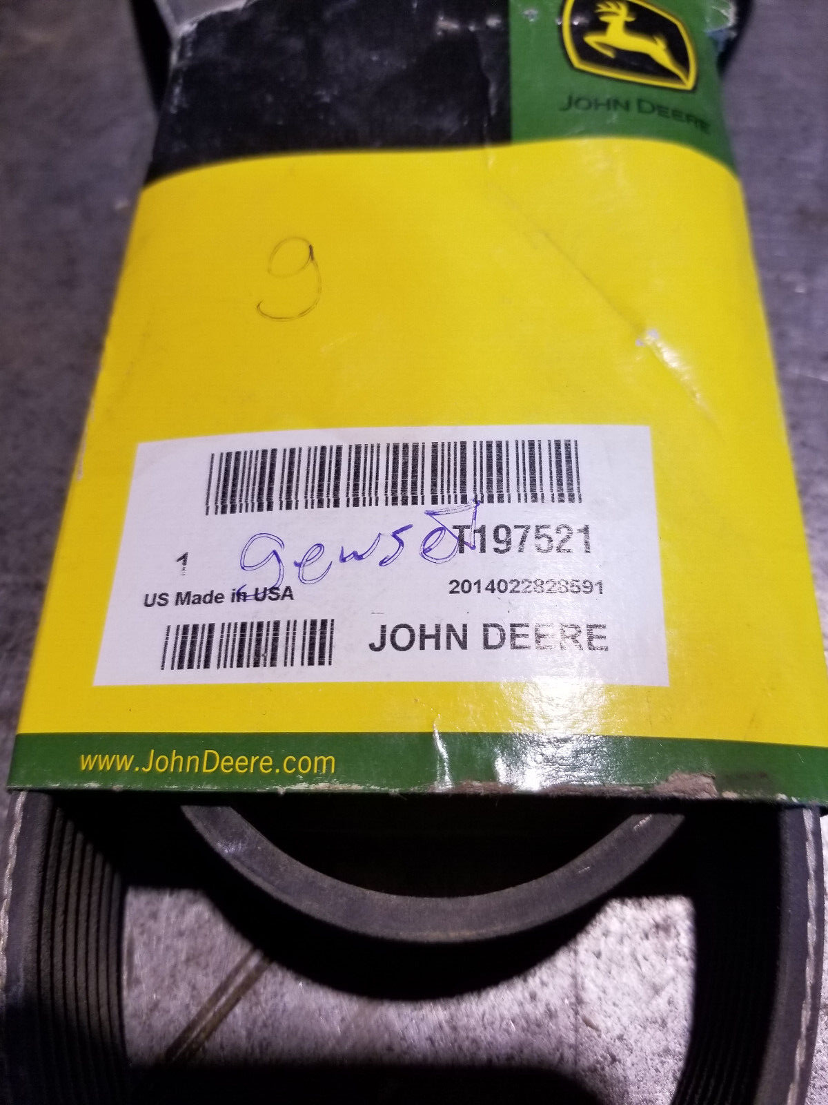 JOHN DEERE BELT T197521 - Picture 1 of 3