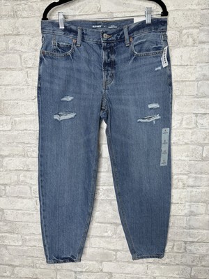 Old Navy Jeans Size 6 High-Rise Slouchy Taper Ankle Button-Fly Medium Wash NWT