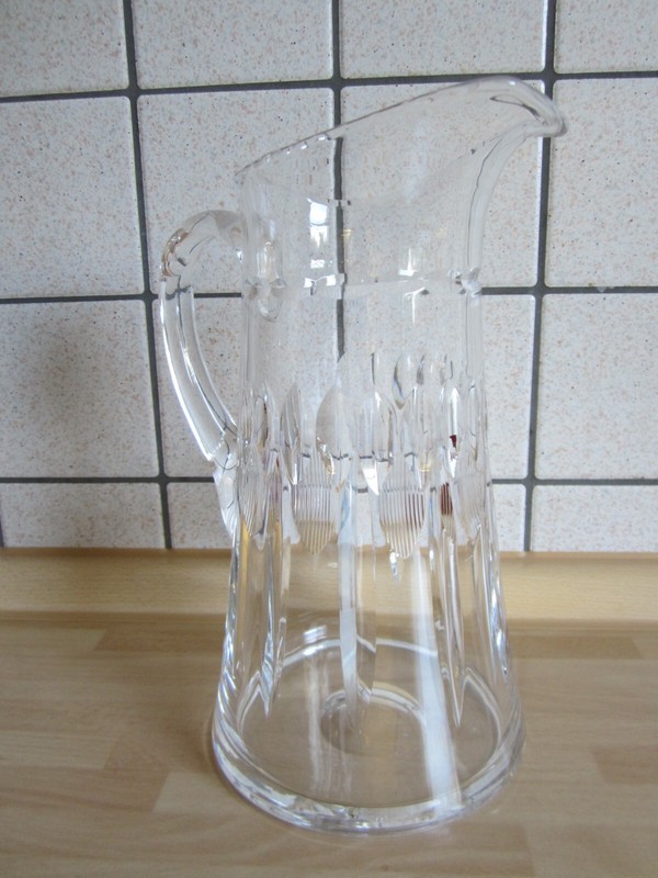 Glas Krug Saftkrug Wasserkrug Mit Henkel 3d Relief 1liter Klassisch