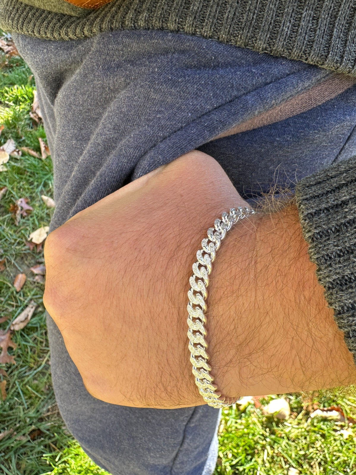 Miami Cuban Chain Diamond Cut Real 925 Sterling Silver Bracelet Necklace 3-7mm