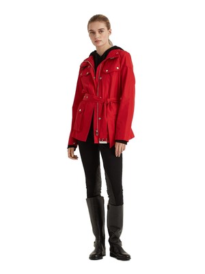 

RALPH LAUREN Женская красная полевая куртка на молнии с карманами и поясом на подкладке, Красный, 200852057001