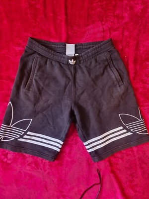 Vintage Adidas Originals Men's Black And White Outline Trefoil Shorts Size M 
