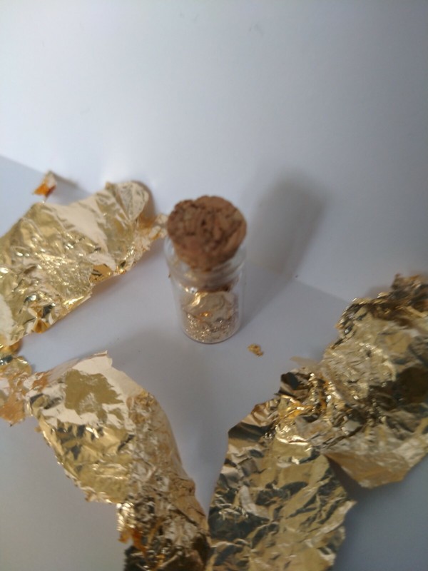 Fiole (Mini) En Verre Remplie De DÃ©Bris De Feuilles D'Or VÃ©Ritable (24 Carats)