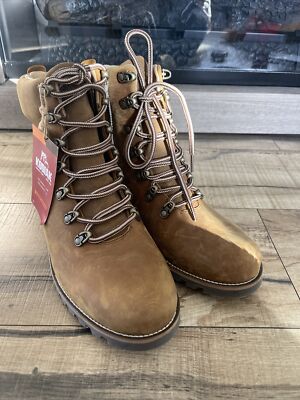 Womens Kodiak Lace up Boots Fernie Water Resistant, Leather Curry Size 11
