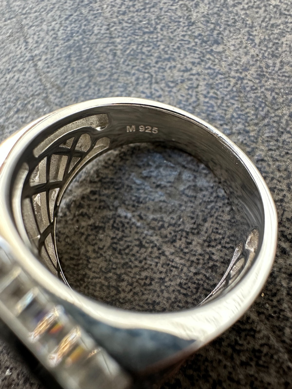 Pre-owned Pinky Moissanite Baguette Ring Real 925 Silver Iced Hip Hop  Pass Diamond Tester