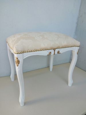 POGGIAPIEDI BIANCO DORMOUSE SGABELLO POLTRONA  IMBOTTITA CAMERA DA LETTO