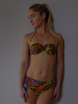 Vintage 60s unused 38 XS tags swimsuit bikini France  Mar-Hou  NWT