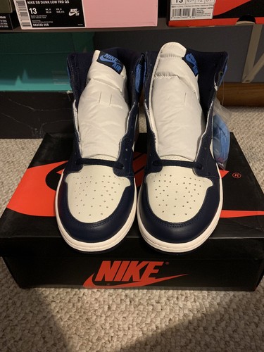 jordan 13 white carolina navy